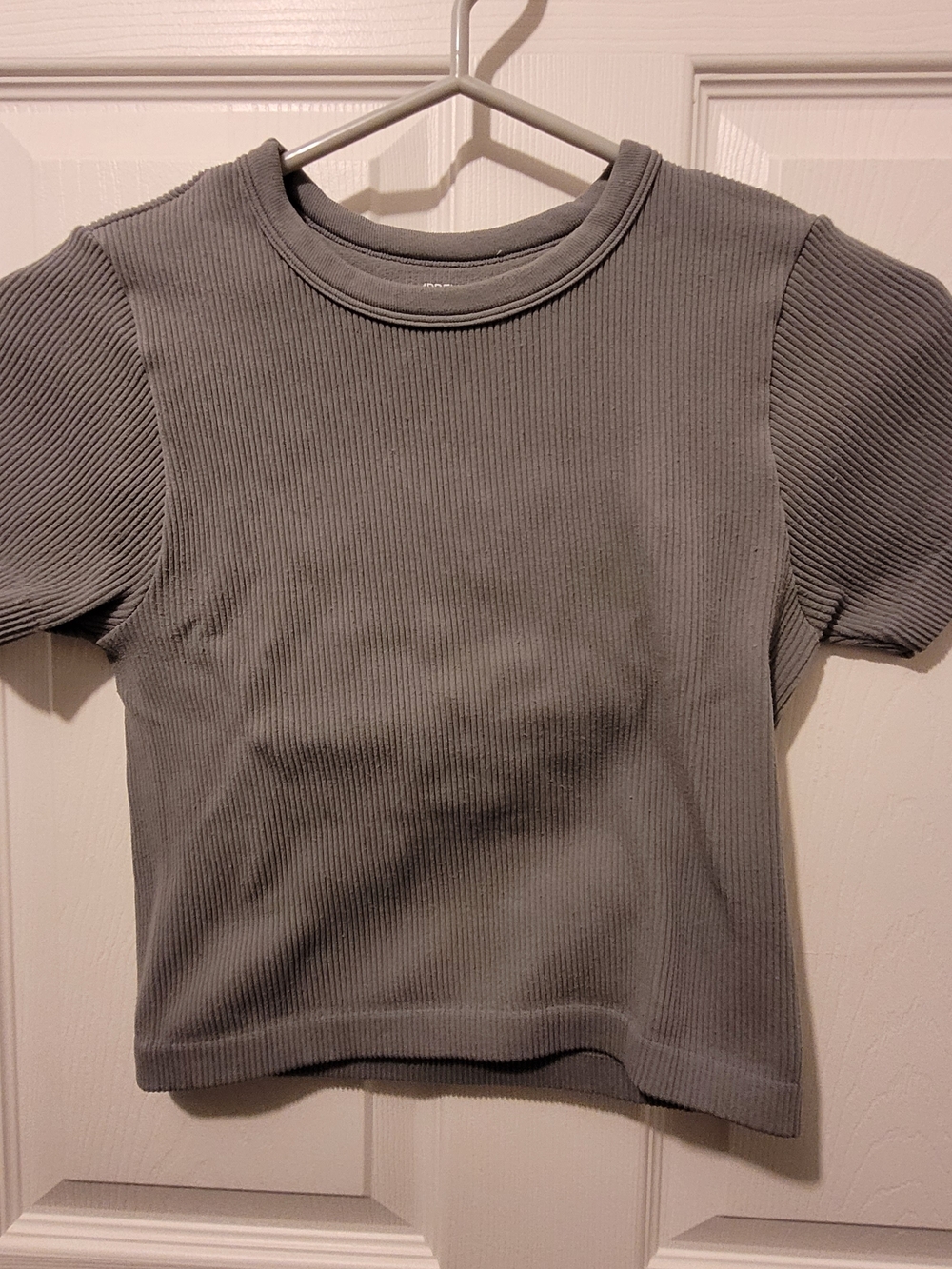 Ardene Gray Ribbed Short-Sleeve Kids Tee